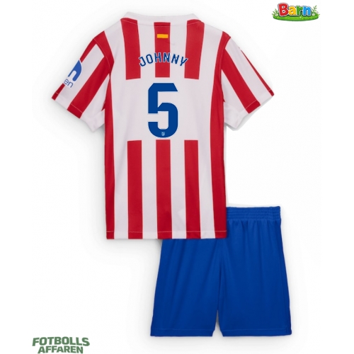 Atletico Madrid Johnny Cardoso #5 Hemmaställ Barn 2025-26 Kortärmad (+ Korta byxor)